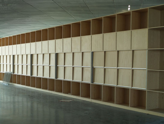 Agencement bibliothèque de Caen (mobilier bois)